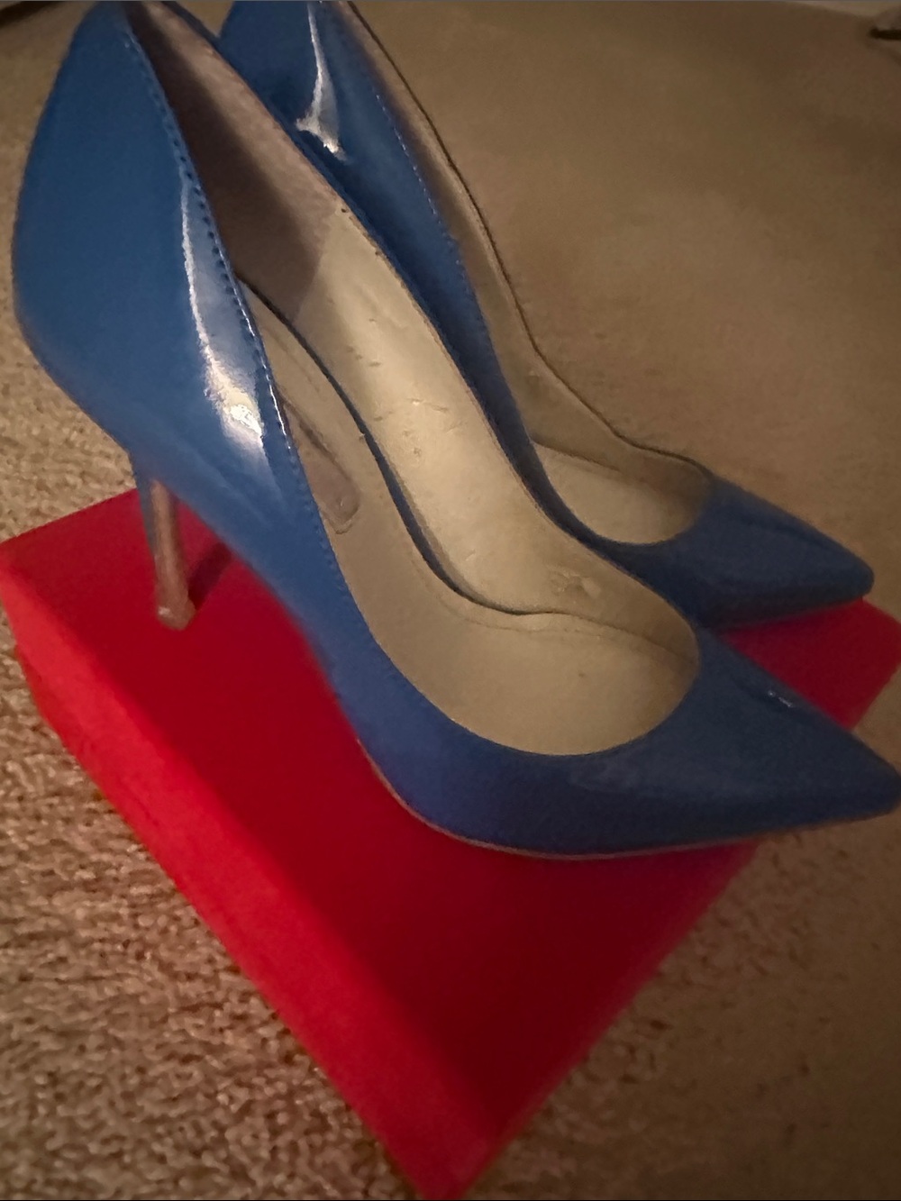 BCBGeneration Glossy Blue Pointed-Toe Stiletto Pumps